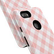 Chic Pink Gingham Google Pixel Phone Case for Tough Protection