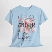 Floral Amour Tee, Romantic T-Shirt, Gift for Her, Cute Casual Wear, Love Shirt, Valentine's Day Gift, Everyday Comfort