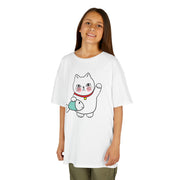 Cute Cat Graphic Kids Heavy Cotton Tee - Perfect for Animal Lovers