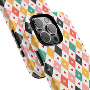 Colorful Playing Card Pattern Tough Case for iPhone