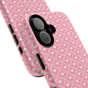 Pink Heart Pattern Tough iPhone Case - Durable Protection for Sweethearts