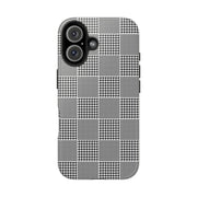 Chic Houndstooth Tough Phone Case - Stylish and Durable Protection