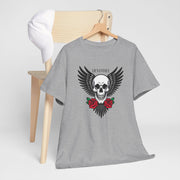 Devil's Wing Skull Unisex Heavy Cotton Tee - Edgy Graphic T-Shirt for Alternative Fashion