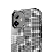 Chic Houndstooth Tough Phone Case - Stylish and Durable Protection