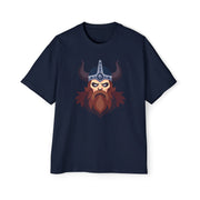 Men's Viking Warrior Heavy Oversized Tee - Bold Graphic Shirt for Casual Wear