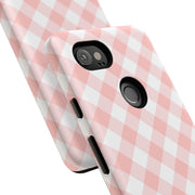 Chic Pink Gingham Google Pixel Phone Case for Tough Protection
