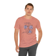 Serpent and Flower Graphic Unisex Tee - Nature-Inspired Design
