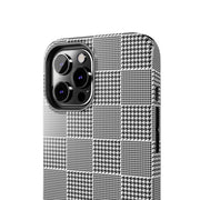 Chic Houndstooth Tough Phone Case - Stylish and Durable Protection