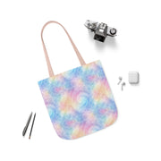 Pastel Tie-Dye Canvas Tote Bag with 5-Color Straps