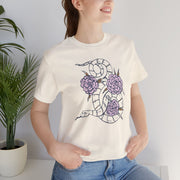 Botanical Snake Unisex Jersey Tee - Stylish Floral Design for Nature Lovers
