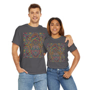 Trippy Nature Unisex Heavy Cotton Tee - Colorful Psychedelic Design
