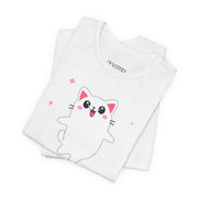 Cute Cat Devotion Unisex Short Sleeve Tee - Fun & Playful T-Shirt for Cat Lovers