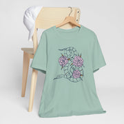 Botanical Snake Unisex Jersey Tee - Stylish Short Sleeve T-Shirt with Floral Design