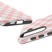 Stylish Pink Plaid Samsung Galaxy Tough Case for Smartphones