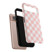 Chic Pink Gingham Google Pixel Phone Case for Tough Protection
