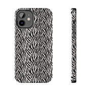 Zebra Print Tough Phone Case - Durable Protection for Style and Function