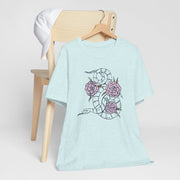 Botanical Snake Unisex Jersey Tee - Stylish Short Sleeve T-Shirt with Floral Design