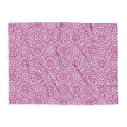 Cozy Floral Arctic Fleece Blanket - Soft Pink Mandala Design