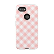 Chic Pink Gingham Google Pixel Phone Case for Tough Protection