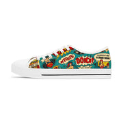 Comic Book Style Women's Low Top Sneakers - Unique Graphic Sneakers for Casual Fashion