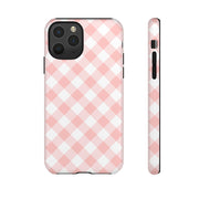 Pink Gingham Tough iPhone Case - Stylish & Durable Protection