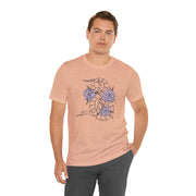 Serpent and Flower Graphic Unisex Tee - Nature-Inspired Design