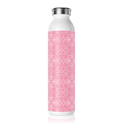 Chic Pink Floral Slim Water Bottle - Stylish Hydration for Everyday Use