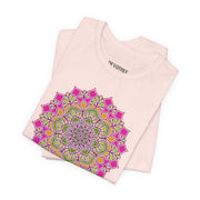 Luxe Mandala Unisex Jersey Tee - Vibrant Botanical Design