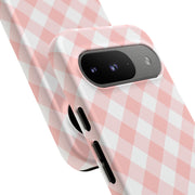 Chic Pink Gingham Google Pixel Phone Case for Tough Protection