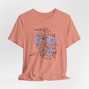 Serpent and Flower Graphic Unisex Tee - Nature-Inspired Design