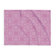 Cozy Floral Arctic Fleece Blanket - Soft Pink Mandala Design