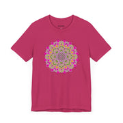 Luxe Mandala Unisex Jersey Tee - Vibrant Botanical Design