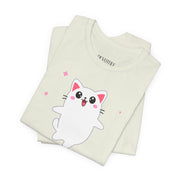 Cute Cat Devotion Unisex Short Sleeve Tee - Fun & Playful T-Shirt for Cat Lovers