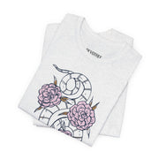Floral Snake Unisex Jersey Tee - Stylish Graphic T-Shirt for Nature Lovers