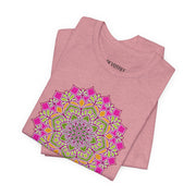 Luxe Mandala Unisex Jersey Tee - Vibrant Botanical Design