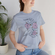 Botanical Snake Unisex Jersey Tee - Stylish Short Sleeve T-Shirt with Floral Design