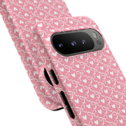 Pink Heart Pattern Tough Google Pixel Phone Case - Cute and Durable Protection