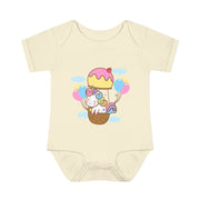 Cute Baby Bodysuit with Ice Cream and Balloons Design