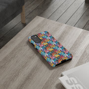 Colorful Cat Pattern Samsung Phone Case - Tough Cases for Cat Lovers