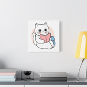 Cute Cat Reading Canvas Art - Perfect for Cat Lovers