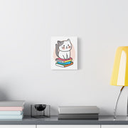 Cute Cat on Books Canvas Print – Whimsical Wall Art for Cat Lovers