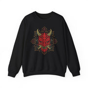Heavy Blend™ Crewneck Sweatshirt with Bold Mask Design