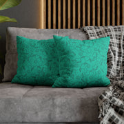 Turquoise Heart Pattern Faux Suede Pillowcase – Cozy Home Decor for Love & Comfort