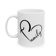 Modern Black Script Ceramic Mug - 11oz & 15oz Options for Coffee Lovers