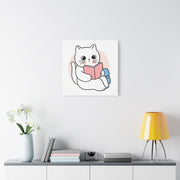 Cute Cat Reading Canvas Art - Perfect for Cat Lovers