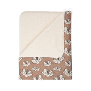 Cozy Floral Fleece Sherpa Blanket for Home Decor