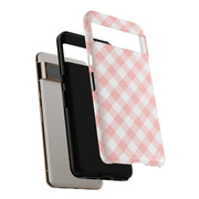 Chic Pink Gingham Google Pixel Phone Case for Tough Protection