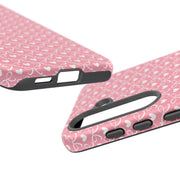 Cute Patterned Samsung Galaxy Phone Case - Tough Cases with Pink Hearts