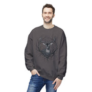 Wildlife Lover's Fleece Crewneck Sweatshirt - Deer Design