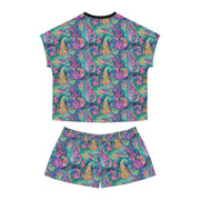 Vibrant Women's Short Pajama Set - Colorful Paisley Design for Cozy Nights